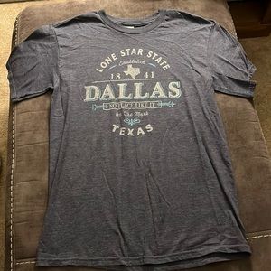 Soft weathered blue Dallas texas tshirt